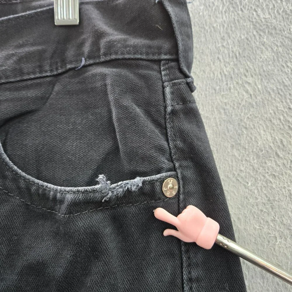 True Religion Men Jeans‎ 31 Black Skinny Denim Mid Rise Pockets 33